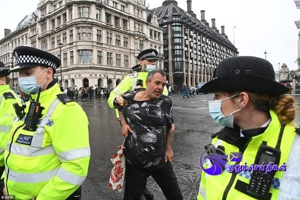 Anti Lockdown Westminster protest Police officers hurt